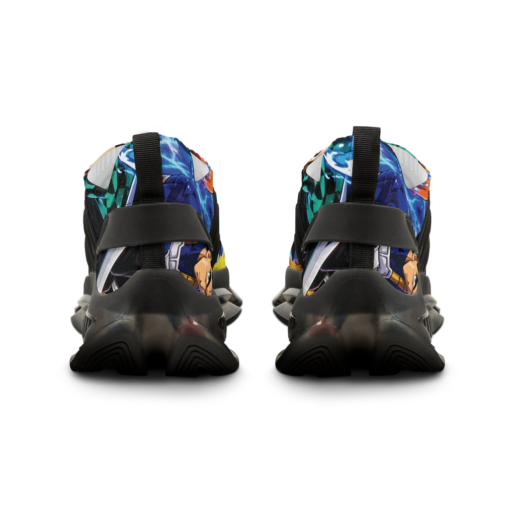 Men's Floral Portrait Mesh Sneakers — Colorful Art Print Athletic Shoes
