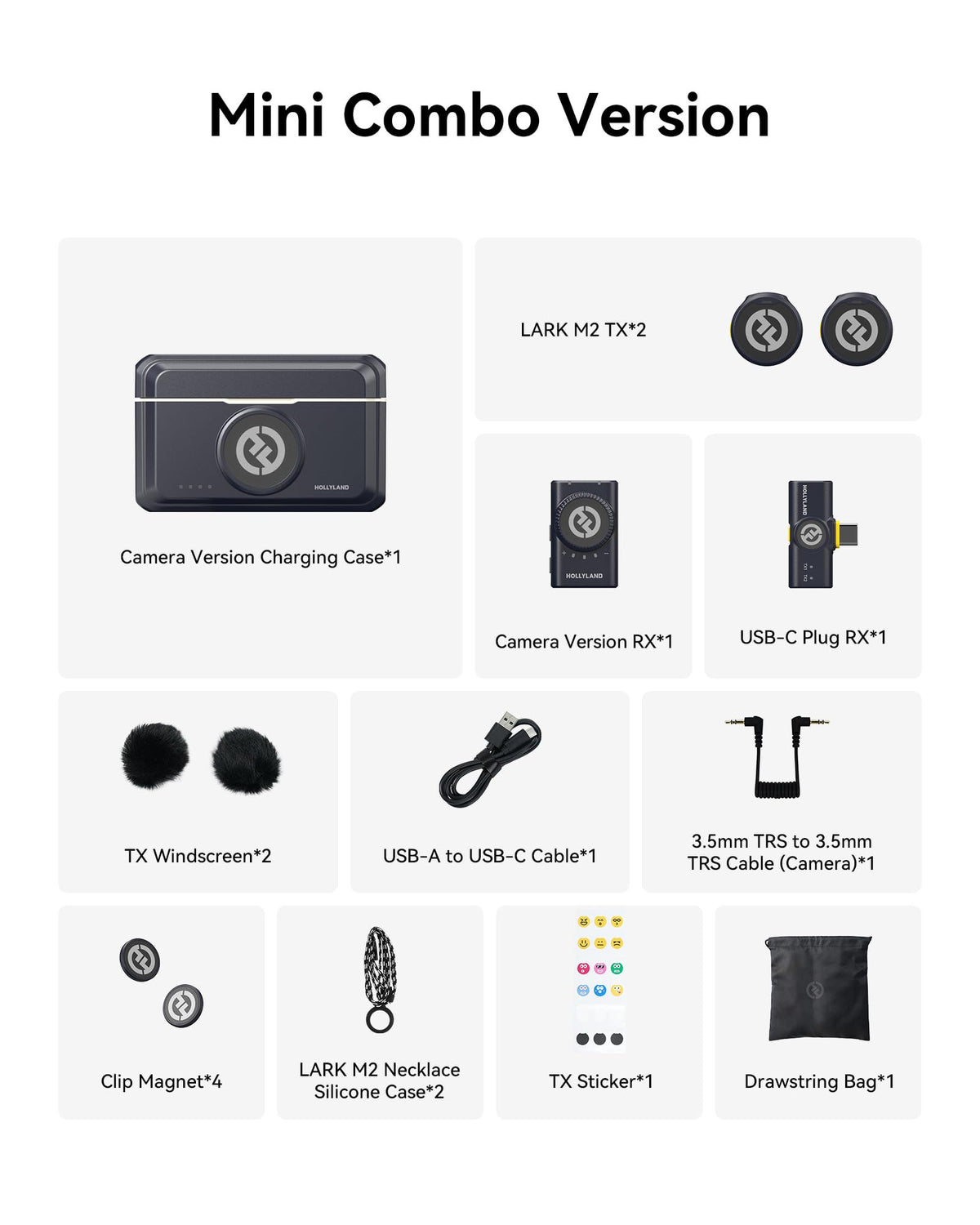 Hollyland Lark M2 Wireless Microphone for iPhone15/16/17&Android, USB C Mini Lapel Microphone Wireless, 1000ft Range, Hi-Fi Audio, Noise Cancellation, 30H Battery for Video Recording, Streaming
