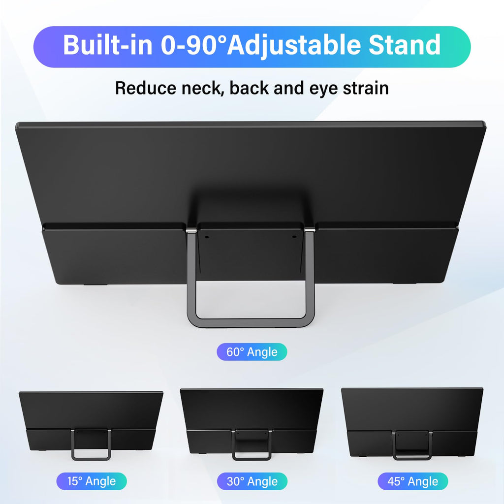 InnoView 2K Portable Monitor for Laptop 15.6" 2560×1440 QHD 100% sRGB Built-in Speaker USB C Standard HDMI External Second Screen for Mac Laptop Phone PS4/5 Xbox Switch