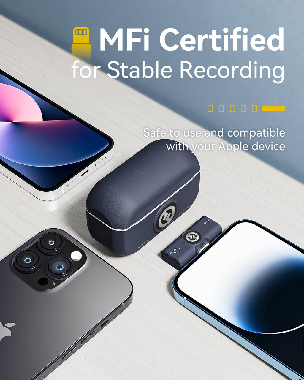 Hollyland Lark M2 Wireless Microphone for iPhone15/16/17&Android, USB C Mini Lapel Microphone Wireless, 1000ft Range, Hi-Fi Audio, Noise Cancellation, 30H Battery for Video Recording, Streaming