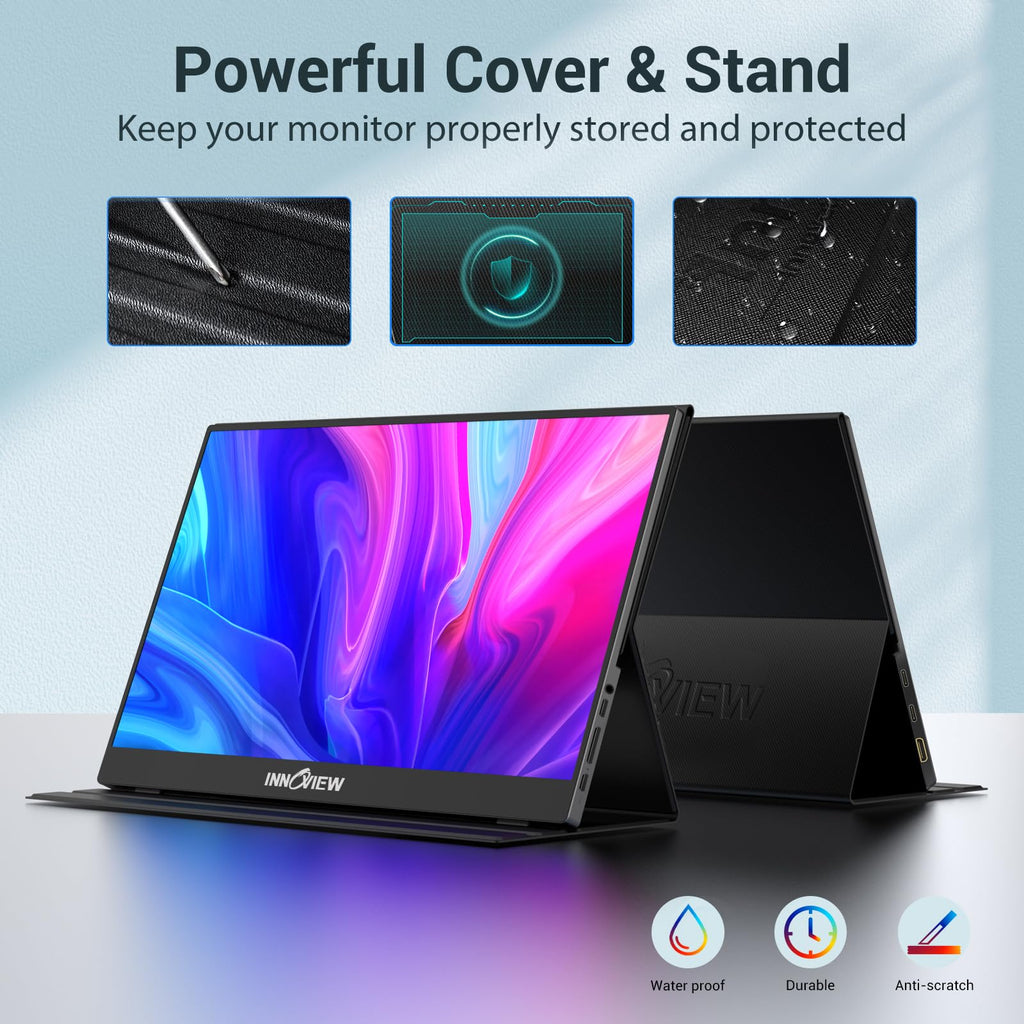InnoView 2K Portable Monitor for Laptop 15.6" 2560×1440 QHD 100% sRGB Built-in Speaker USB C Standard HDMI External Second Screen for Mac Laptop Phone PS4/5 Xbox Switch