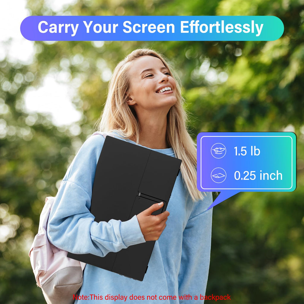 InnoView 2K Portable Monitor for Laptop 15.6" 2560×1440 QHD 100% sRGB Built-in Speaker USB C Standard HDMI External Second Screen for Mac Laptop Phone PS4/5 Xbox Switch