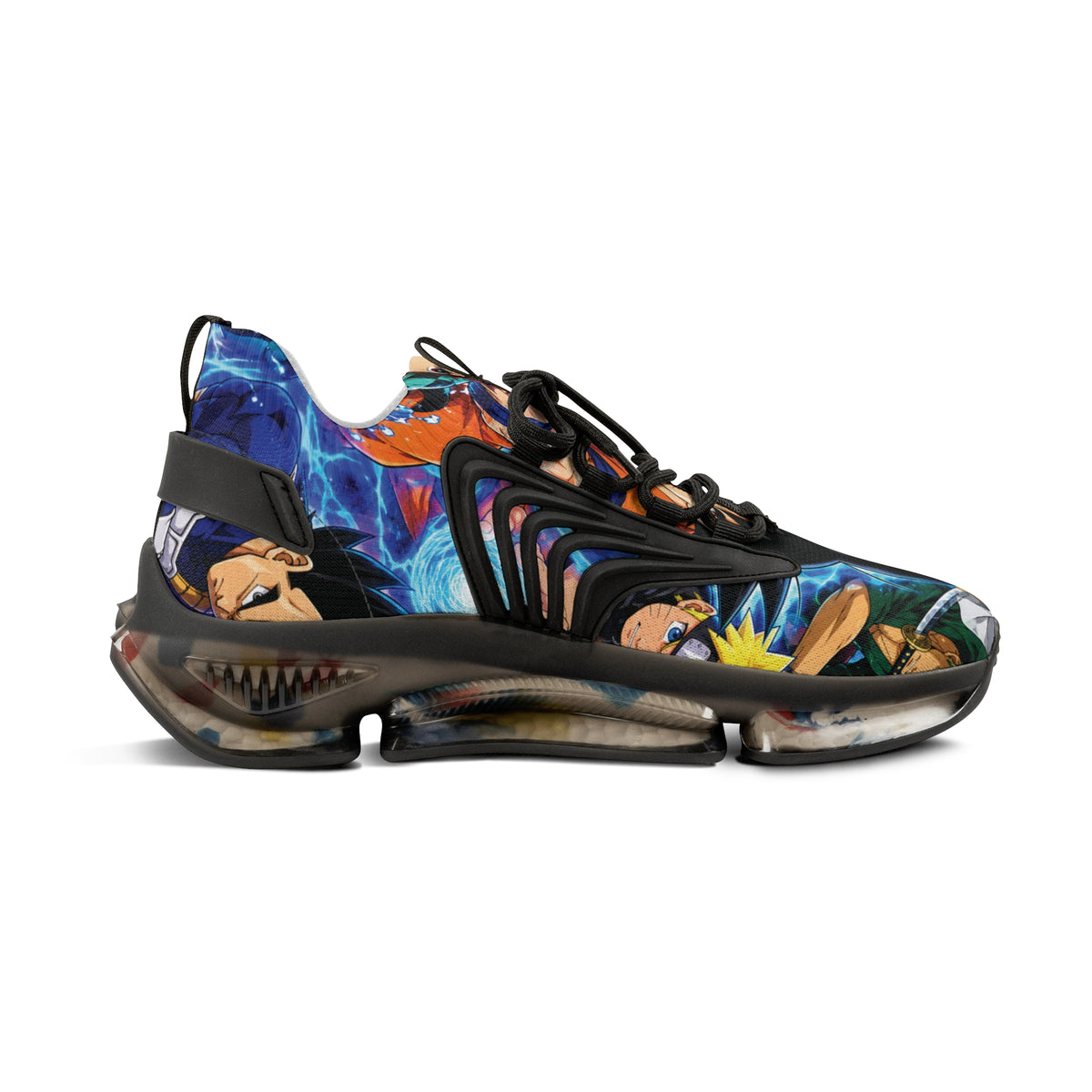 Men's Floral Portrait Mesh Sneakers — Colorful Art Print Athletic Shoes