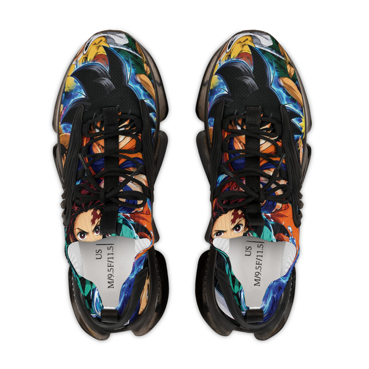 Men's Floral Portrait Mesh Sneakers — Colorful Art Print Athletic Shoes