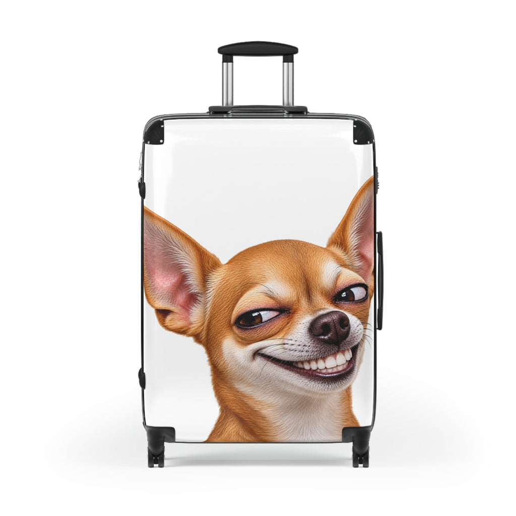 Smirking Chihuahua Suitcase – Cute Dog Luggage Cover Print